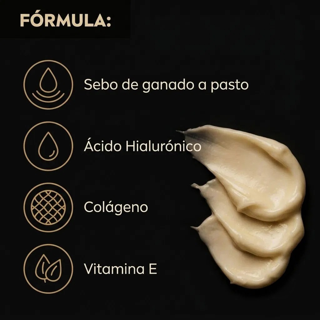 FORZA — Crema Facial Antiarrugas, Reafirmante y Antiojeras con Sebo de Res