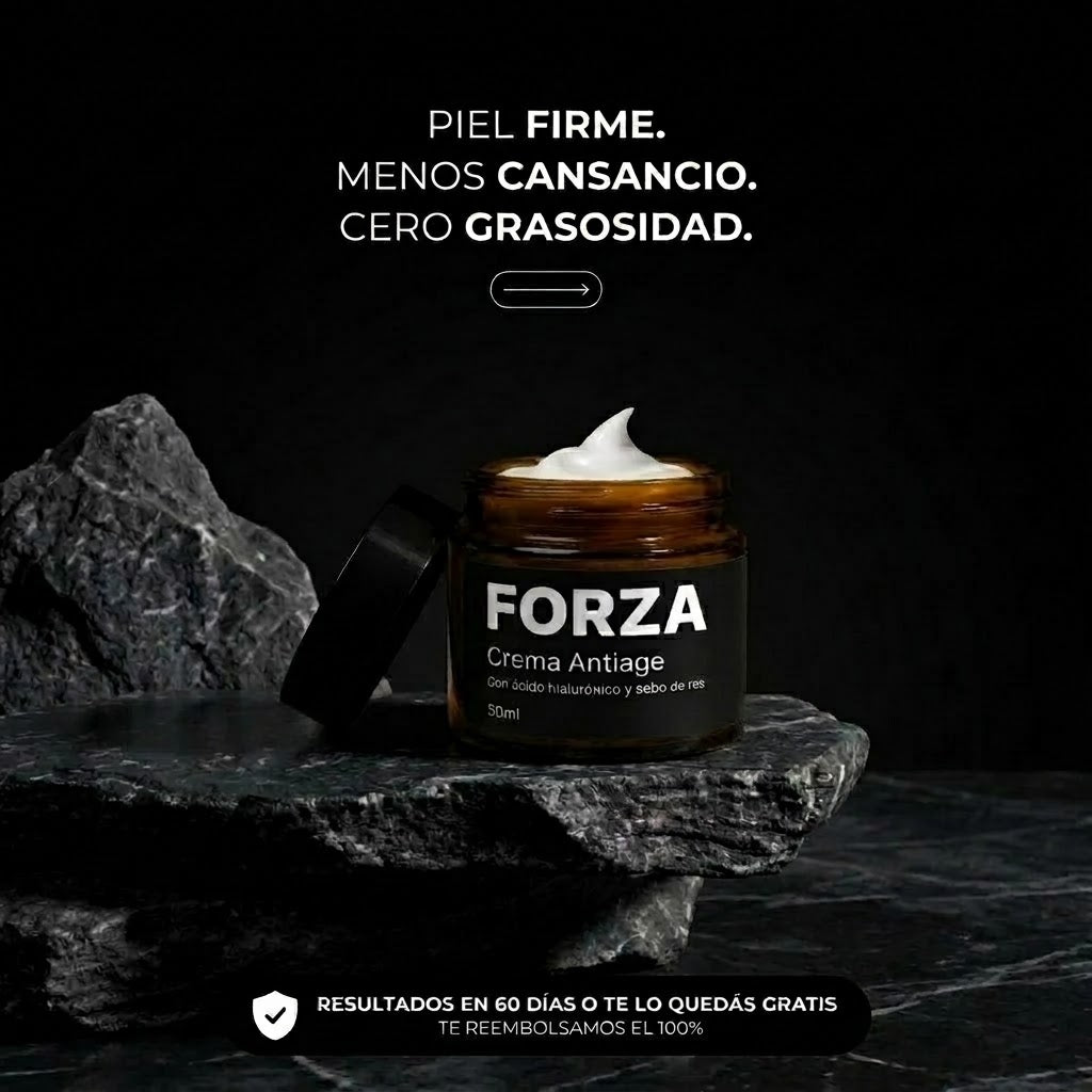 FORZA — Crema Facial Antiarrugas, Reafirmante y Antiojeras con Sebo de Res