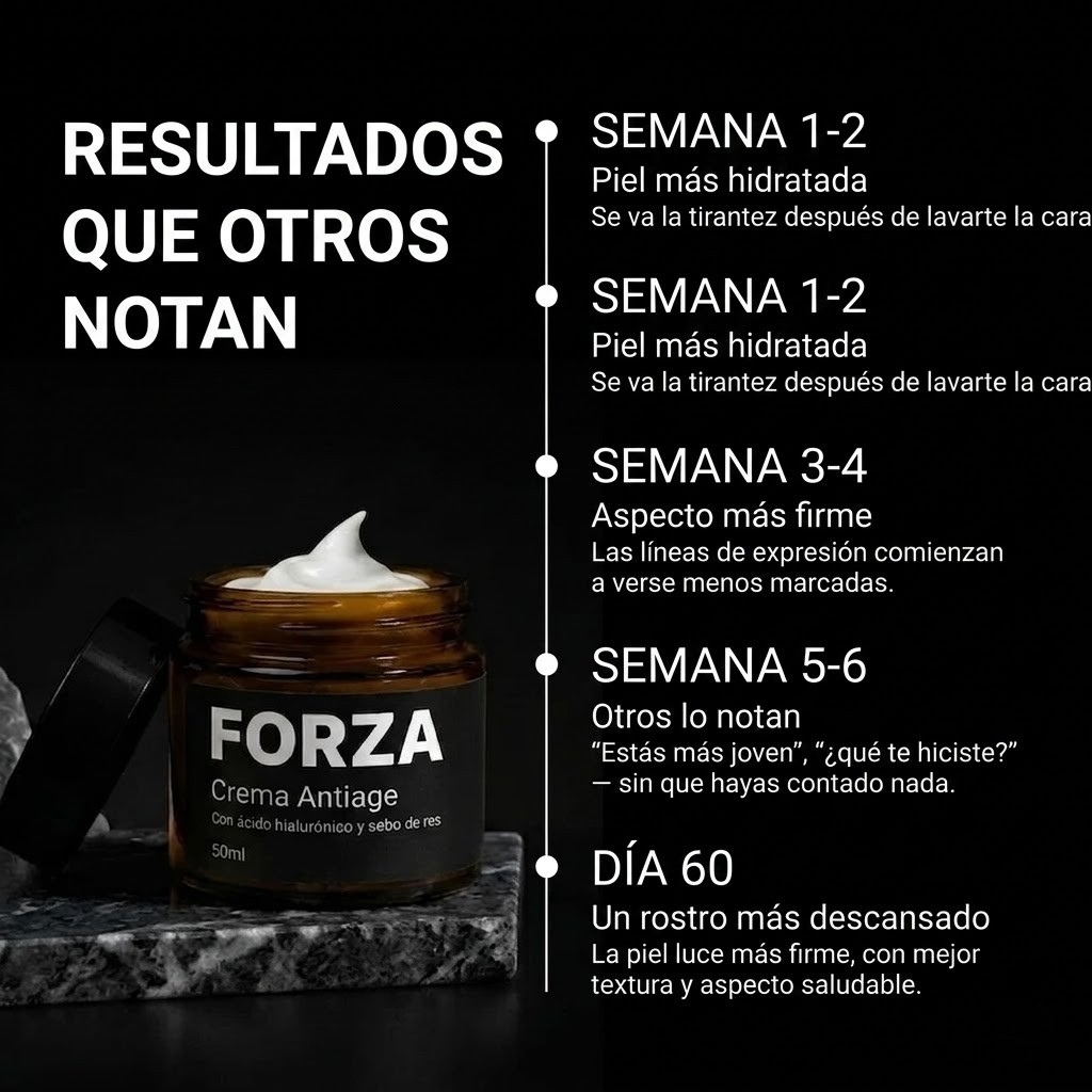 FORZA — Crema Facial Antiarrugas, Reafirmante y Antiojeras con Sebo de Res